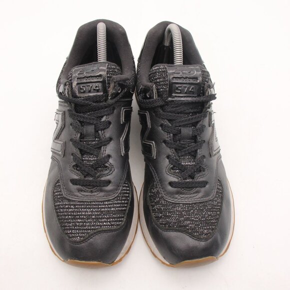 New Balance Women's US 8.5 B Black/White Leather Athletic Sneakers WL574PMD - Picture 2 of 9